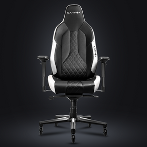 Black & White Gaming Chair COMMANDER-CR Ergonomic/High-back with Pillow & Lumbar Support